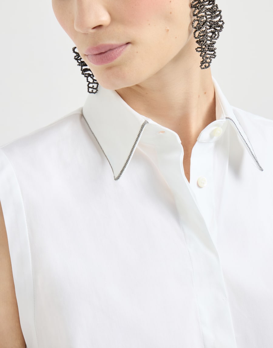 Stretch poplin shirt White Woman - Brunello Cucinelli