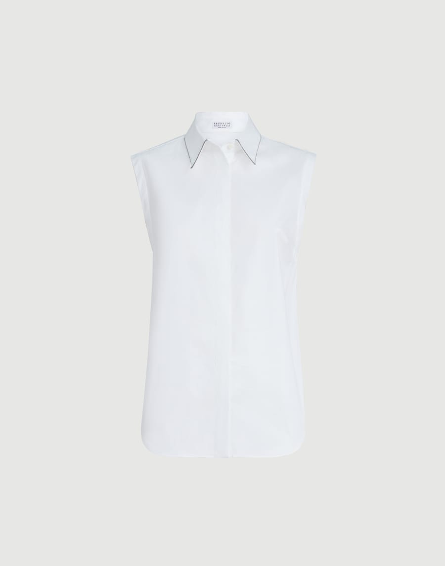 Stretch poplin shirt White Woman - Brunello Cucinelli