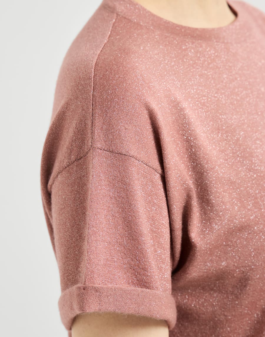 Cashmere and silk lightweight sweater Pink Woman - Brunello Cucinelli