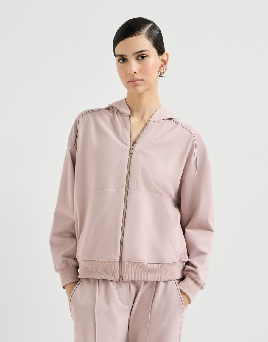 Lightweight French terry sweatshirt Pink Woman - Brunello Cucinelli