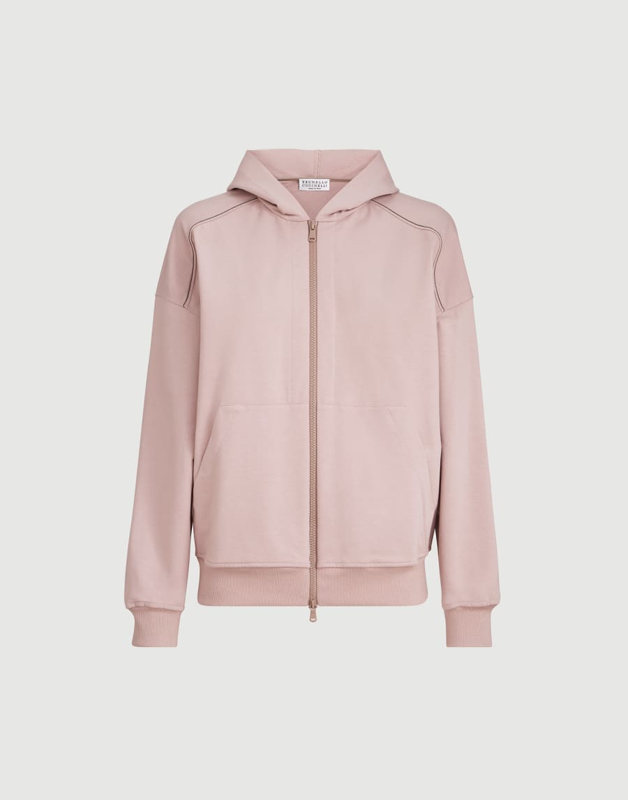 Lightweight French terry sweatshirt Pink Woman - Brunello Cucinelli