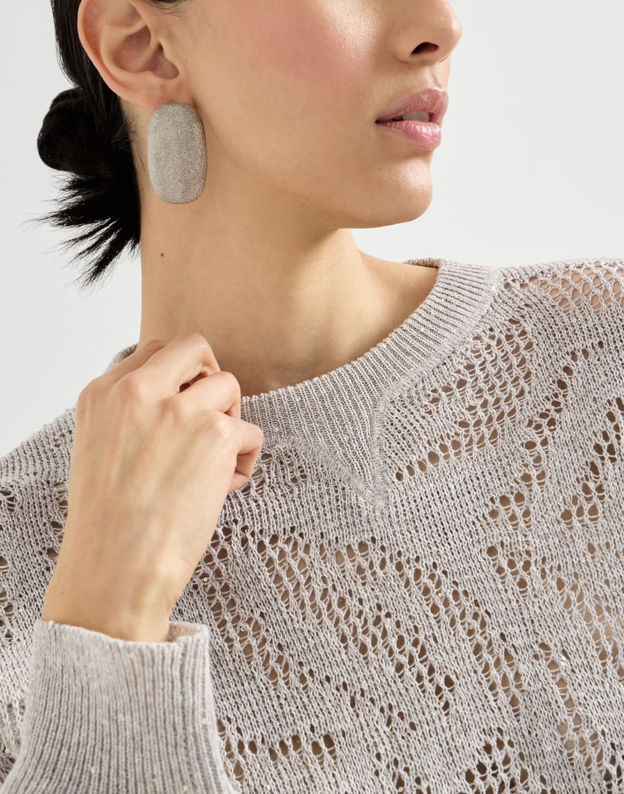 Dazzling water lilies sweater Cool Beige Woman - Brunello Cucinelli