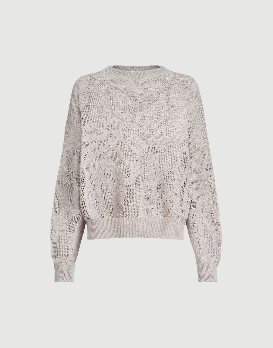 Dazzling water lilies sweater Cool Beige Woman - Brunello Cucinelli