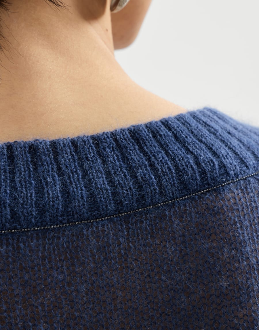 Virgin wool and mohair sweater Blue Woman - Brunello Cucinelli