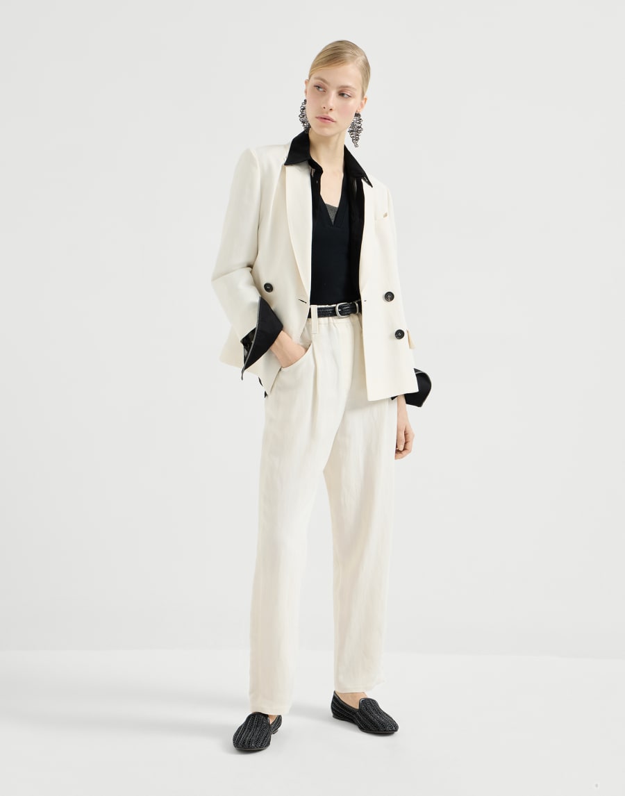 リブジャージー トップ ブラック レディース - Brunello Cucinelli