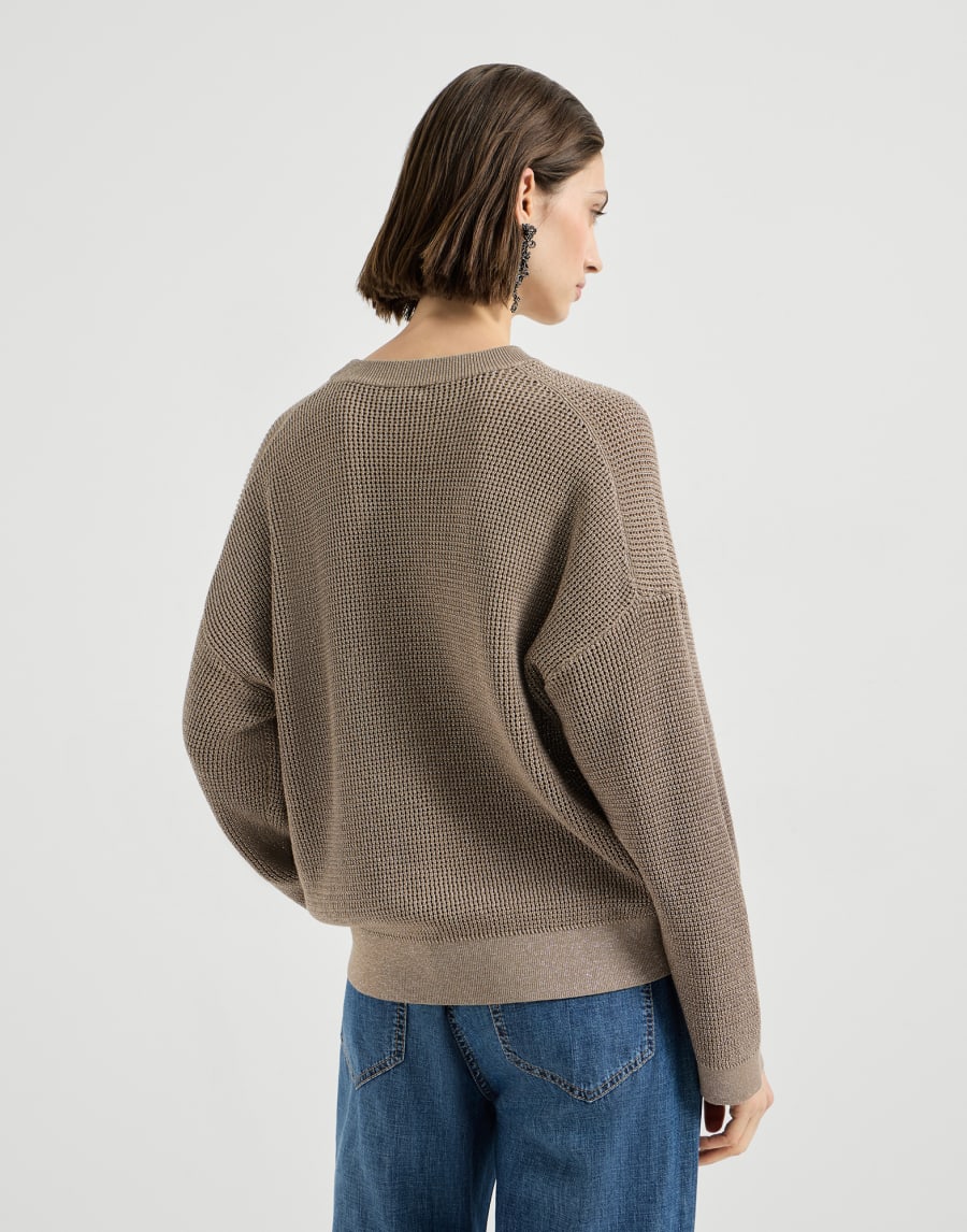 闪烁肌理针织衫 棕色 女款 - Brunello Cucinelli