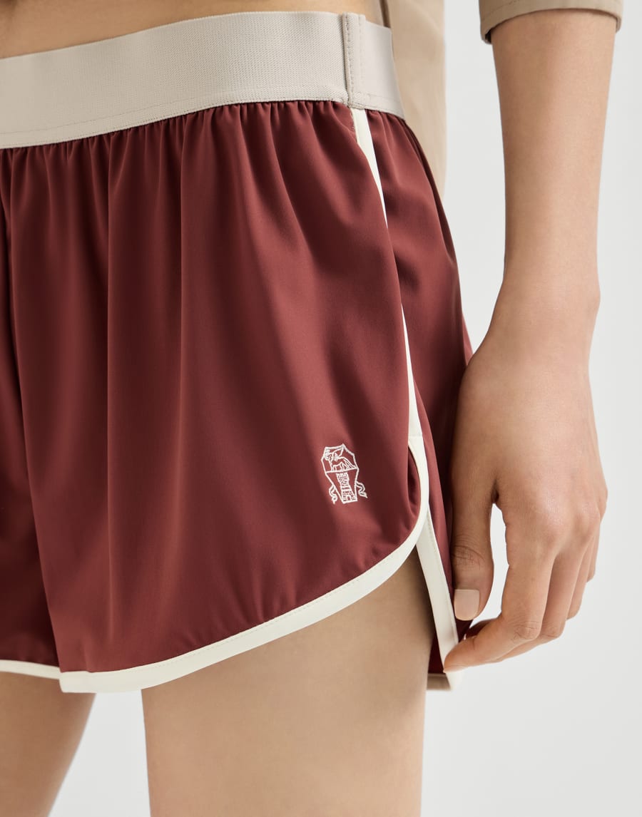 Shorts with logo Bordeaux Woman - Brunello Cucinelli