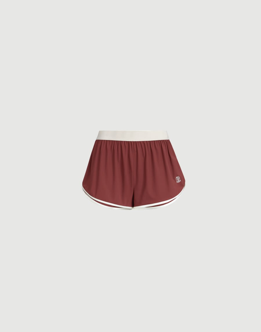 Shorts with logo Bordeaux Woman - Brunello Cucinelli