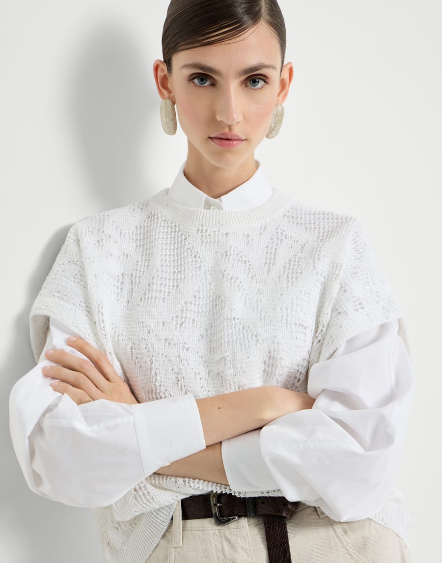 Dazzling water lilies t-shirt White Woman - Brunello Cucinelli