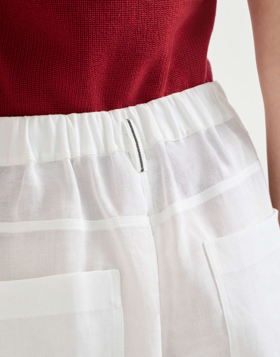 Pleated A-Line trousers White Woman - Brunello Cucinelli