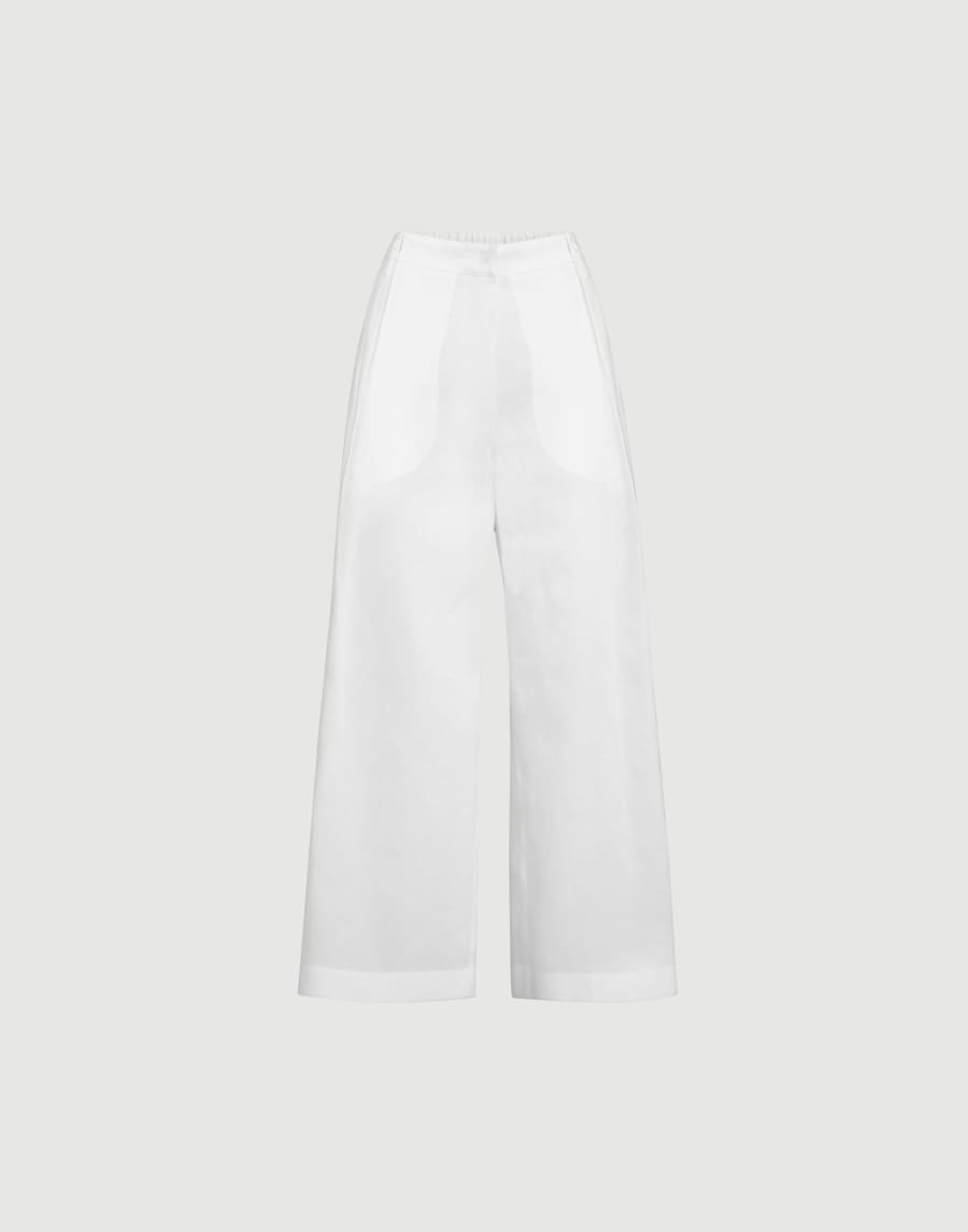 Pleated A-Line trousers White Woman - Brunello Cucinelli