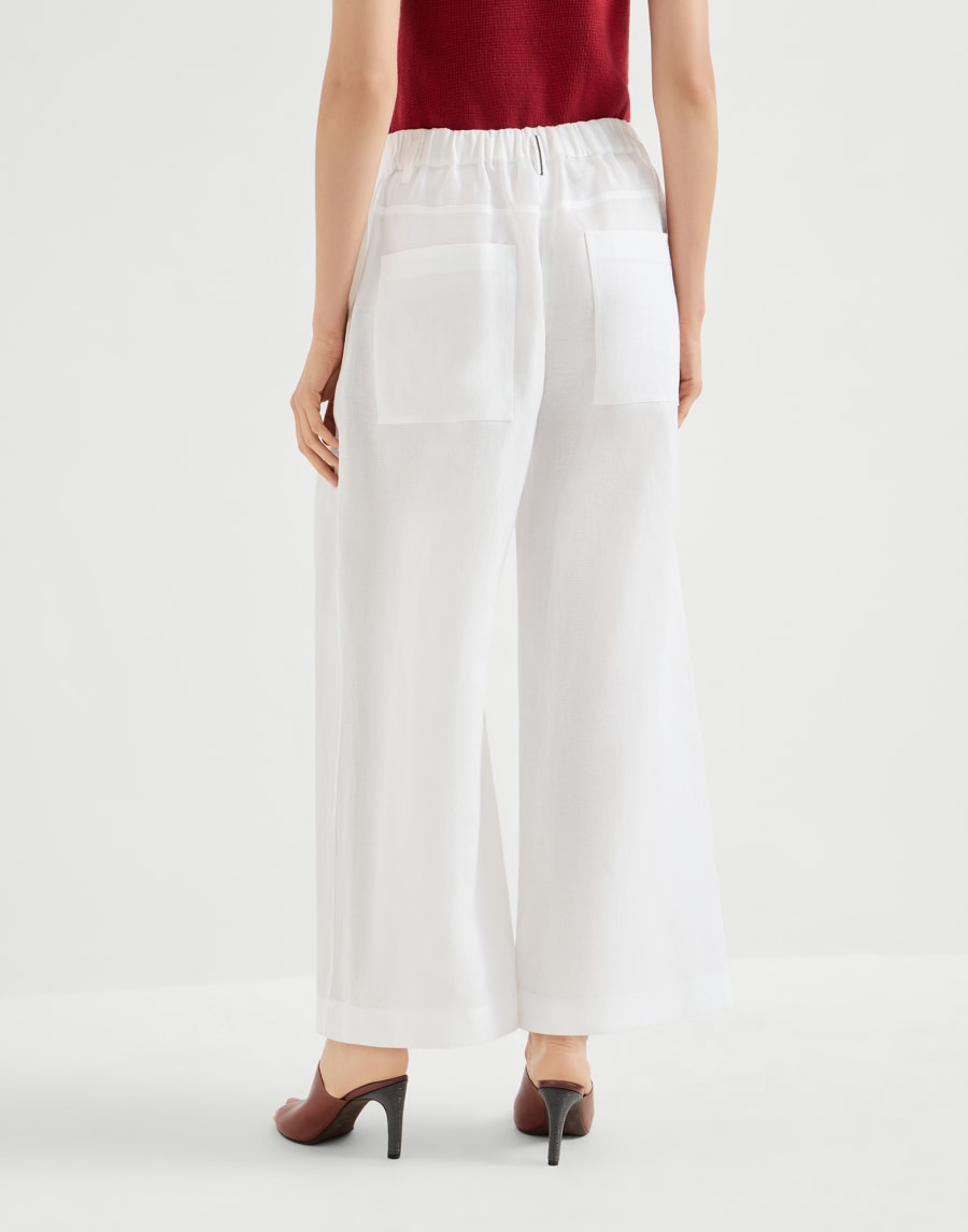 Pleated A-Line trousers White Woman - Brunello Cucinelli