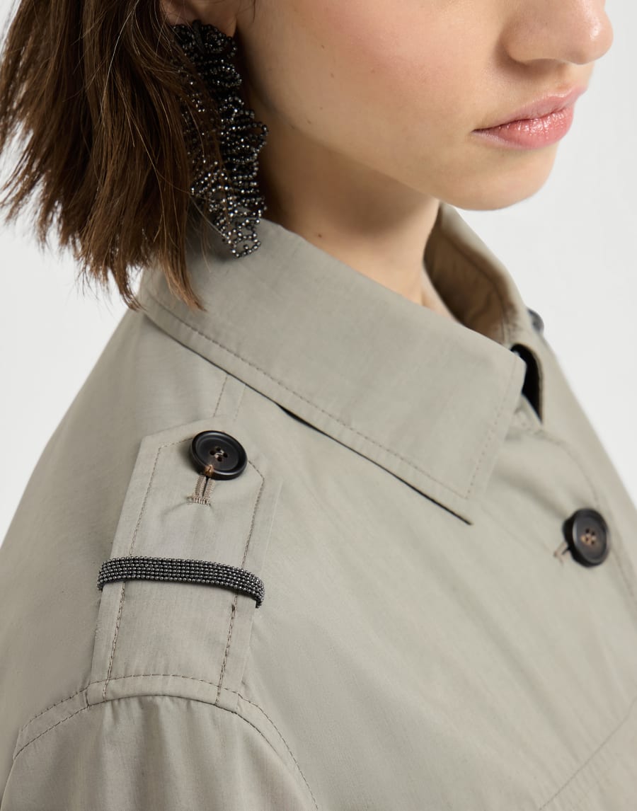 Outerwear with monili Khaki Woman - Brunello Cucinelli