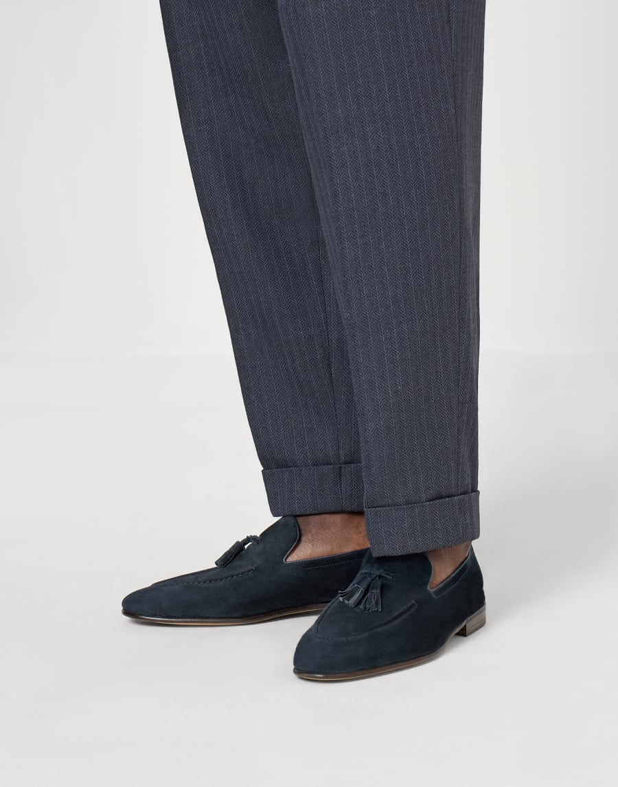 Suede loafers Navy Blue Man - Brunello Cucinelli
