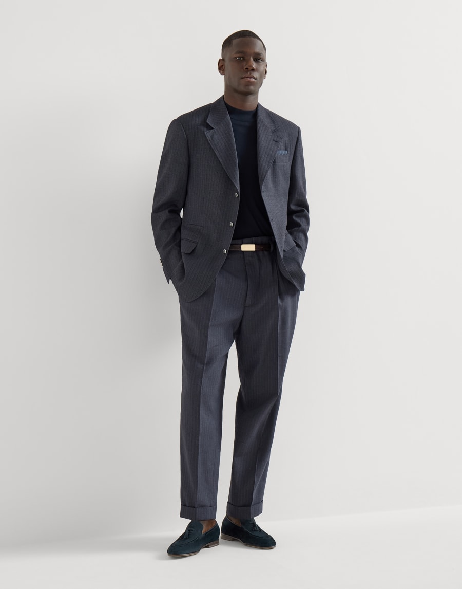 Suede loafers Navy Blue Man - Brunello Cucinelli