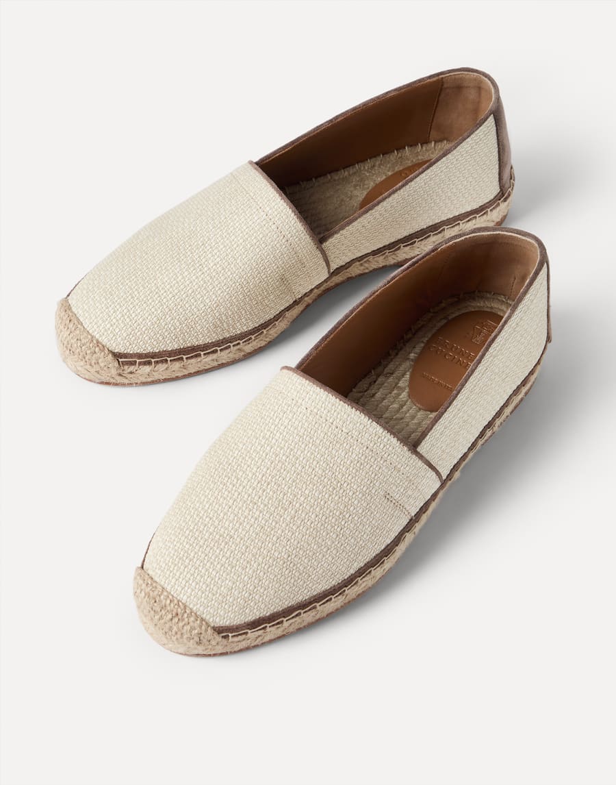 麻底布面便鞋 本色 男款 - Brunello Cucinelli