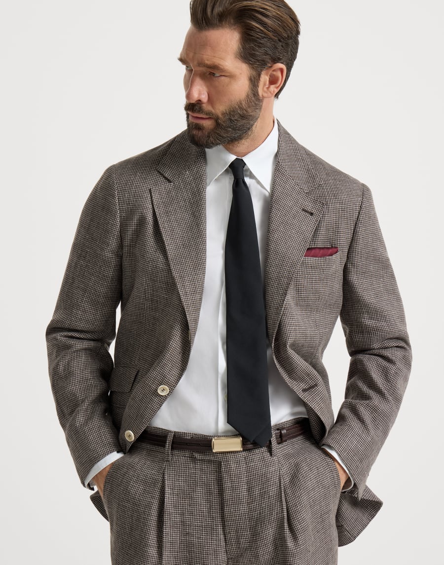 Пиджак Cavallo из льна Ореховый Мужчина - Brunello Cucinelli