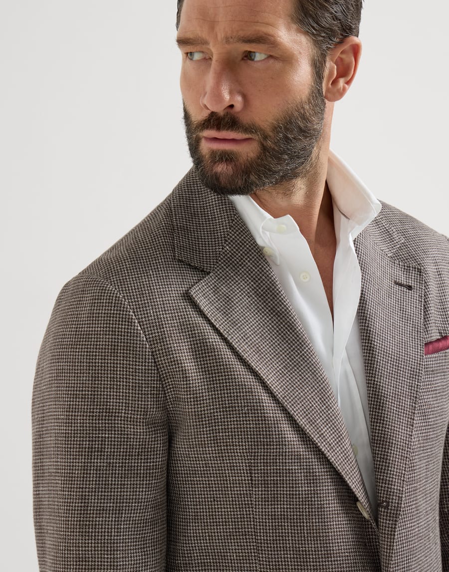 Пиджак Cavallo из льна Ореховый Мужчина - Brunello Cucinelli