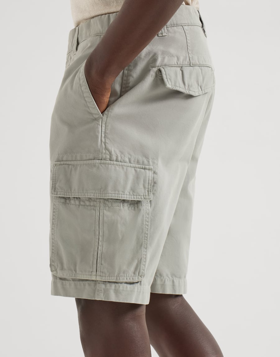 华达呢百慕大短裤 卡其 男款 - Brunello Cucinelli