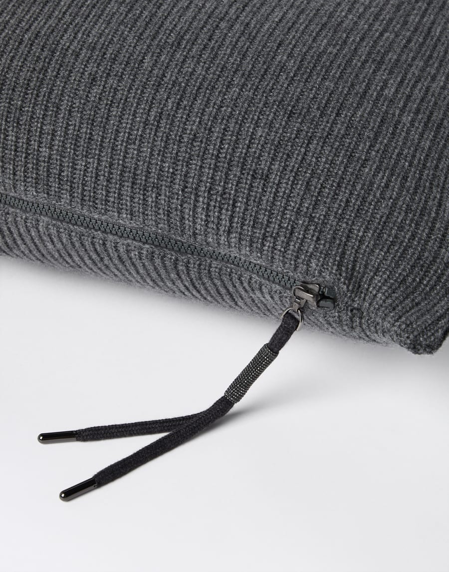 Shiny Zipper Pull knit cushion Lead Lifestyle - Brunello Cucinelli