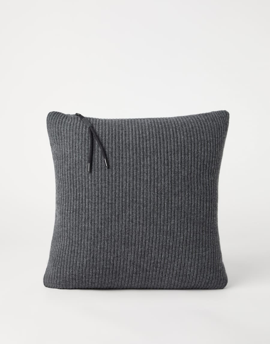 Shiny Zipper Pull knit cushion Lead Lifestyle - Brunello Cucinelli