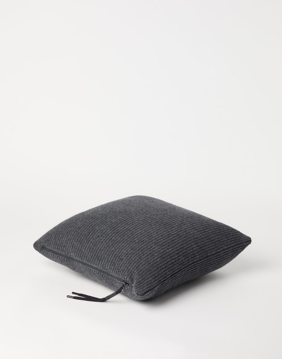 Shiny Zipper Pull knit cushion Lead Lifestyle - Brunello Cucinelli