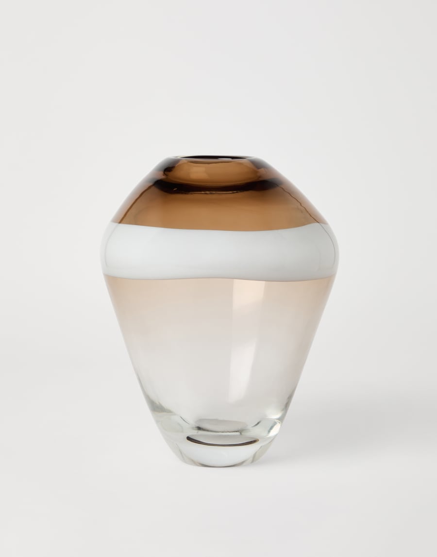 Murano glass striped vase Natural Lifestyle - Brunello Cucinelli
