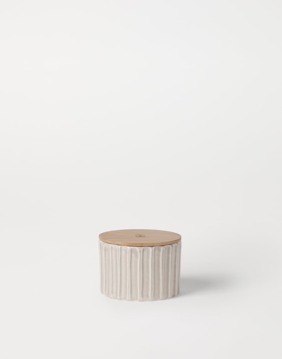 Small candle with walnut wood lid Beige Lifestyle - Brunello Cucinelli