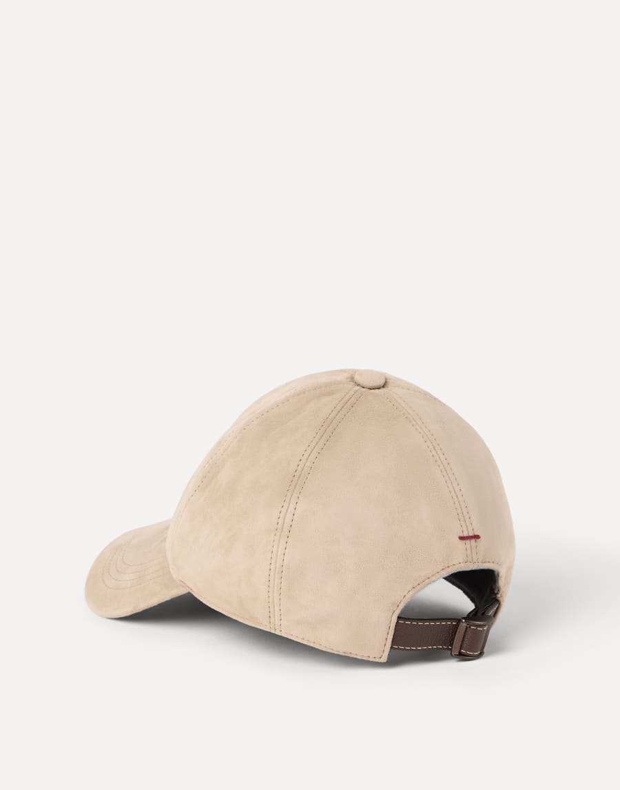 Suede baseball cap Beige Man - Brunello Cucinelli