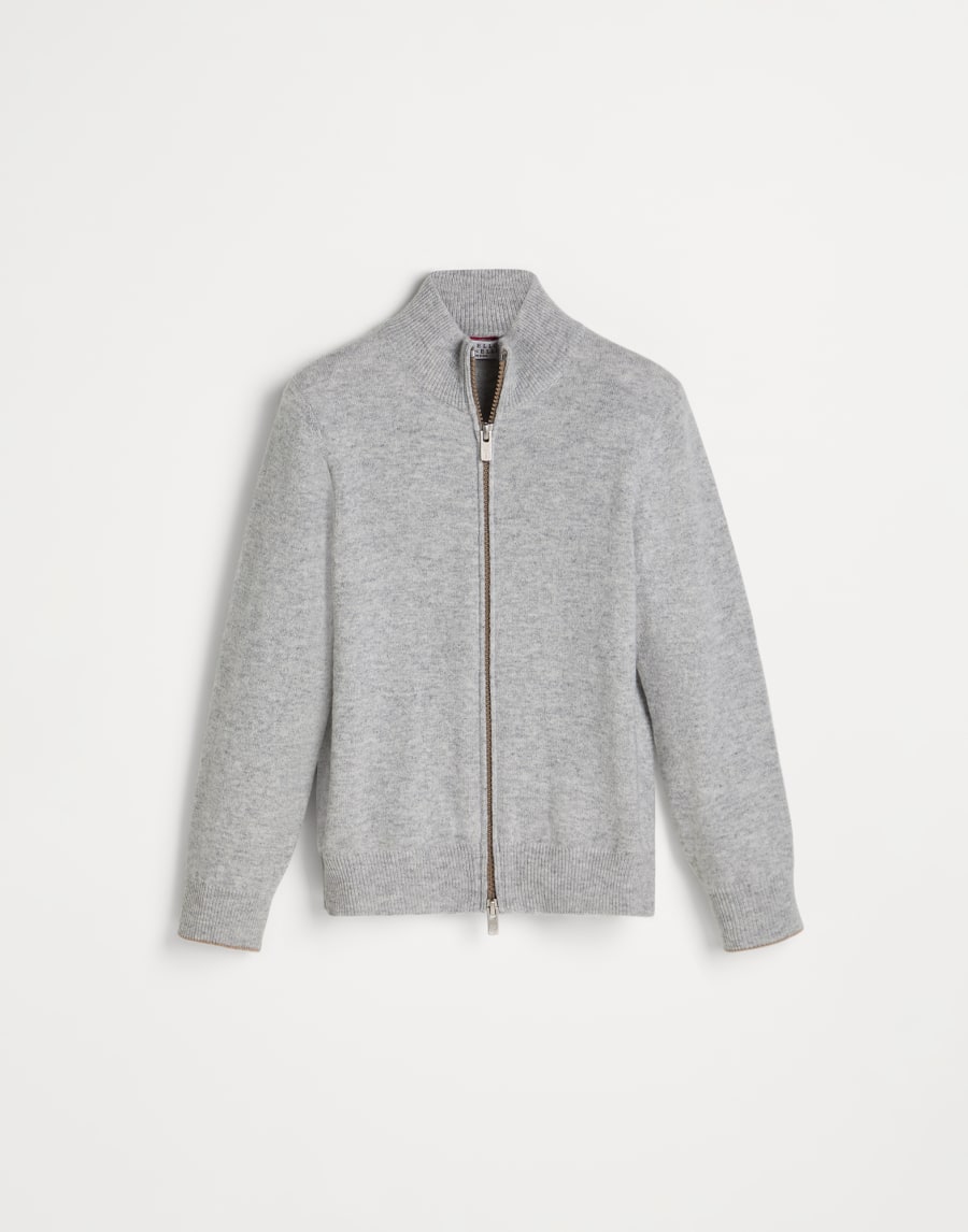 Cashmere cardigan with zipper Grey Boys - Brunello Cucinelli