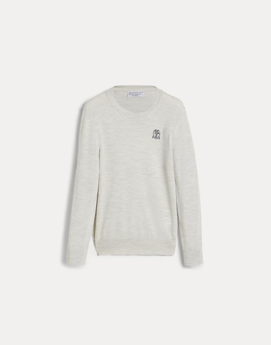 Lightweight sweater with embroidery Fog Boys - Brunello Cucinelli