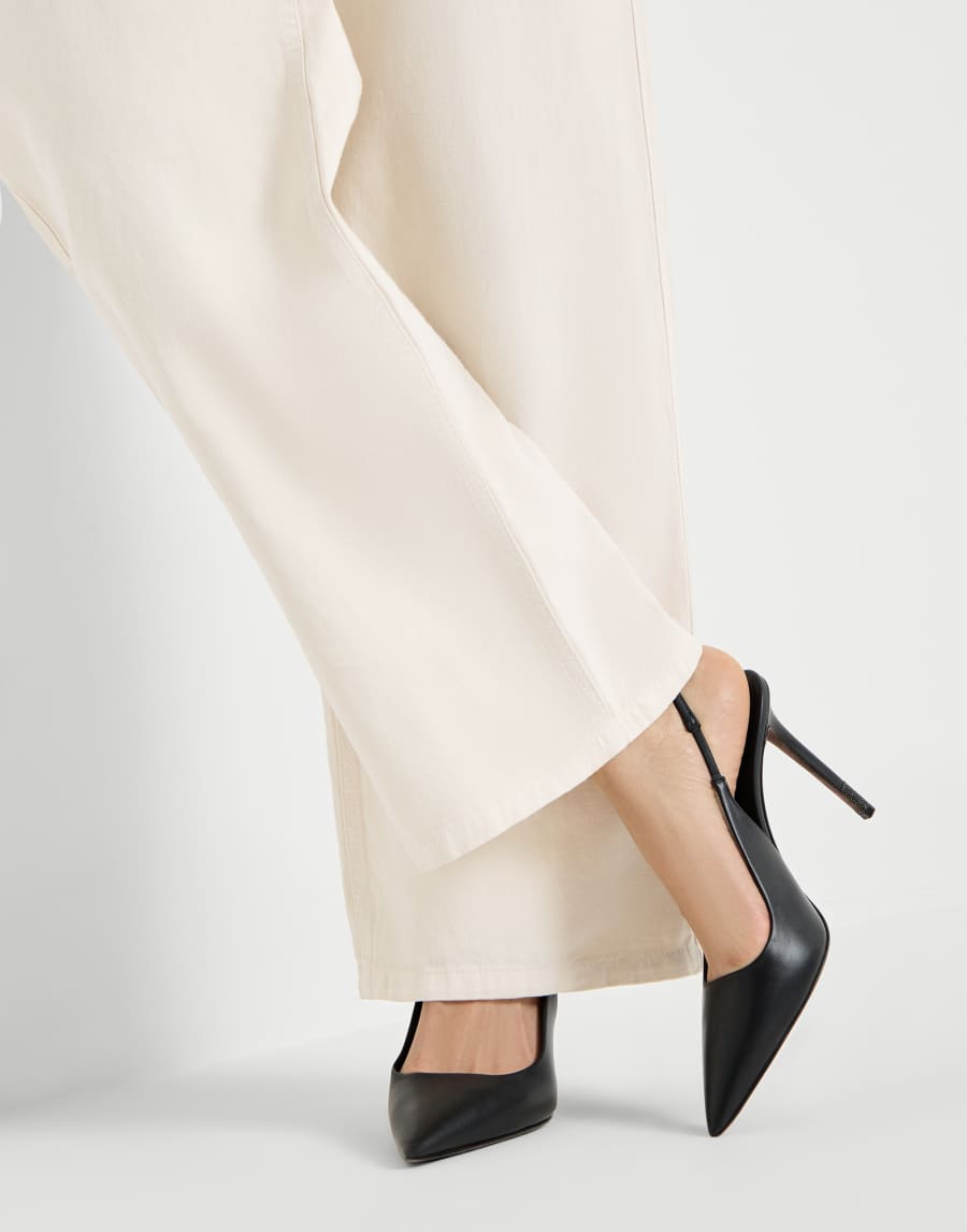 Calfskin slingback heels Black Woman - Brunello Cucinelli