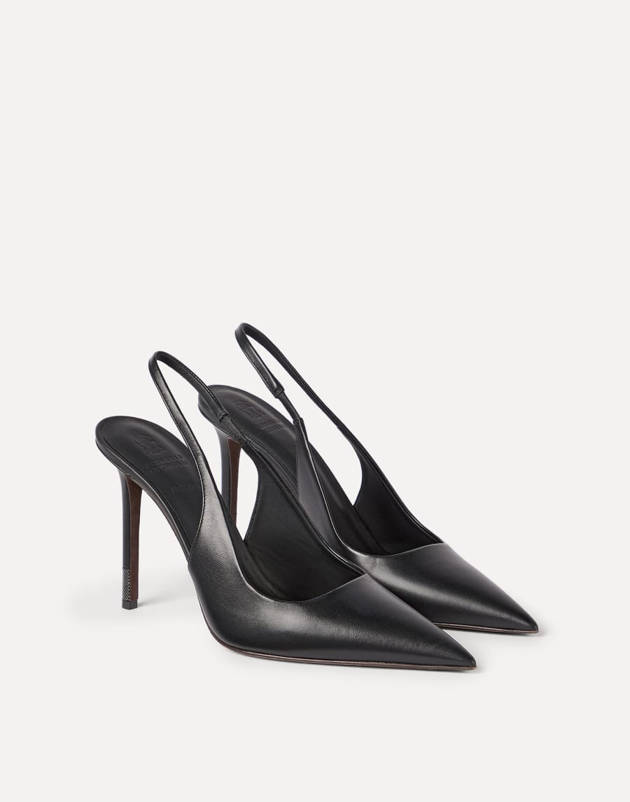 Calfskin slingback heels Black Woman - Brunello Cucinelli
