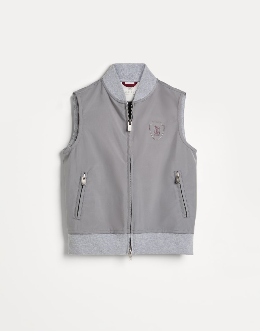 ロゴ入り ナイロンベスト グレー ボーイズ - Brunello Cucinelli