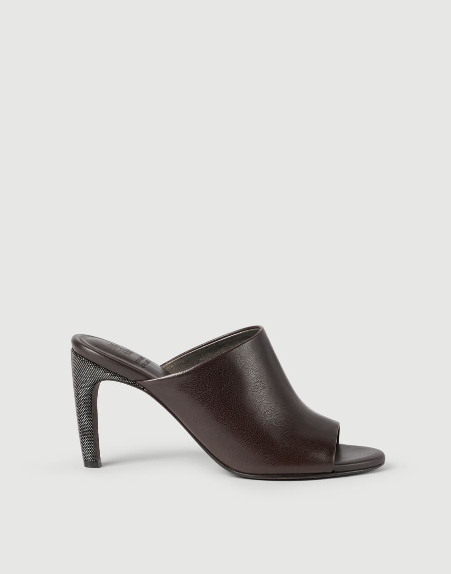 Classic leather mules Rust Brown Woman - Brunello Cucinelli