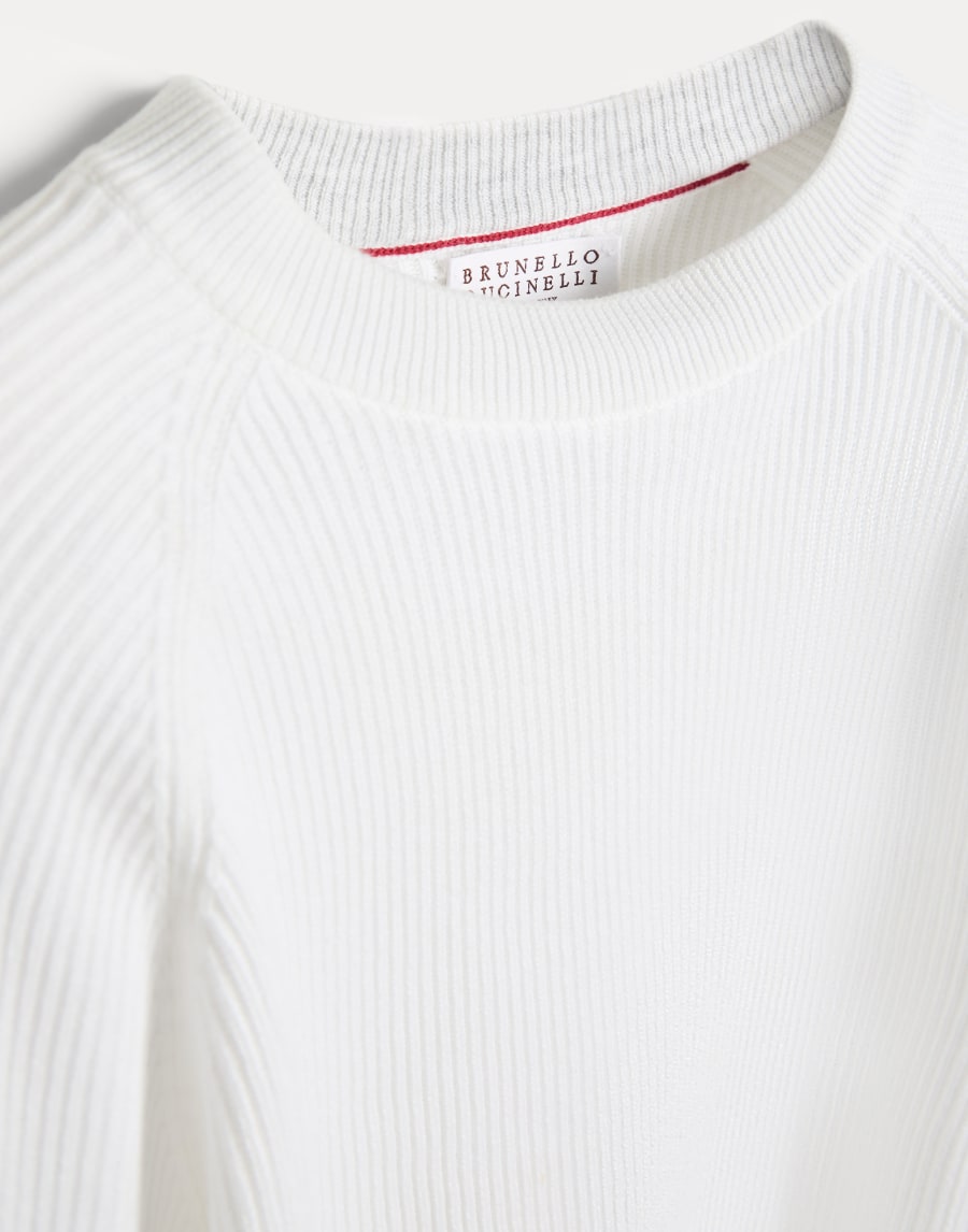 Cotton English rib sweater Panama Boys - Brunello Cucinelli