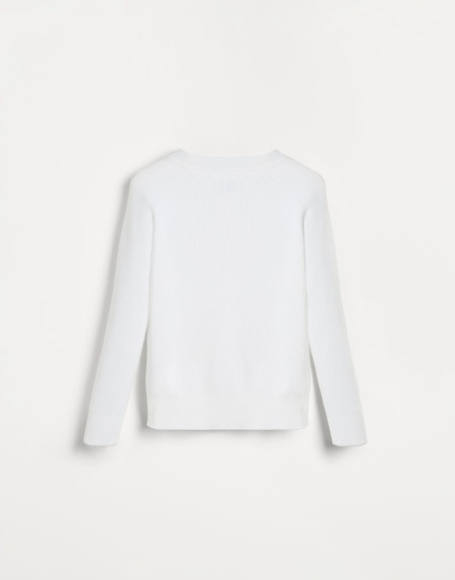 Cotton English rib sweater Panama Boys - Brunello Cucinelli