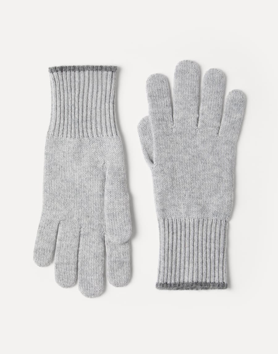 Cashmere knit gloves Grey Man - Brunello Cucinelli