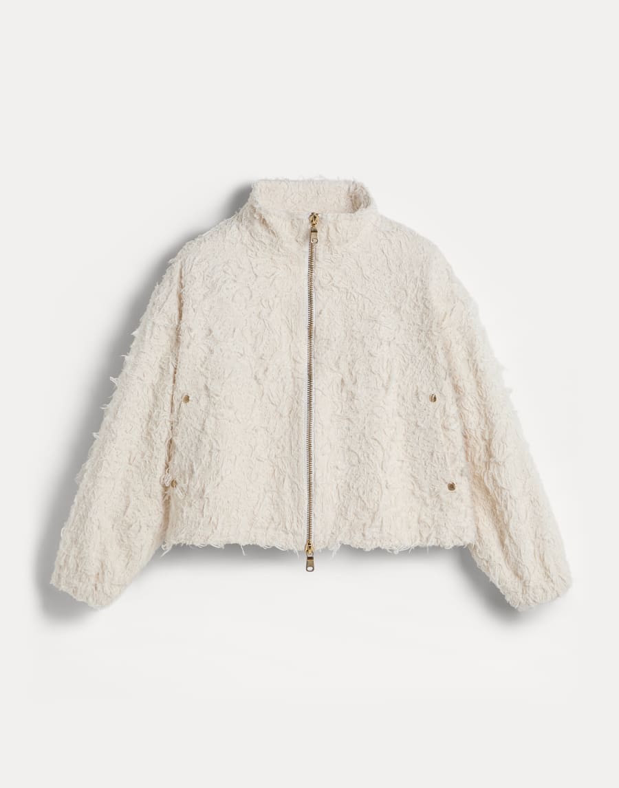 Chaqueta en denim Fuzzy teñido Crudo Niña - Brunello Cucinelli
