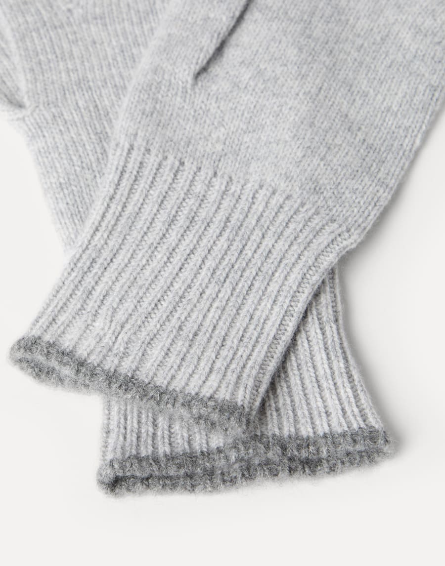 Cashmere knit gloves Grey Man - Brunello Cucinelli