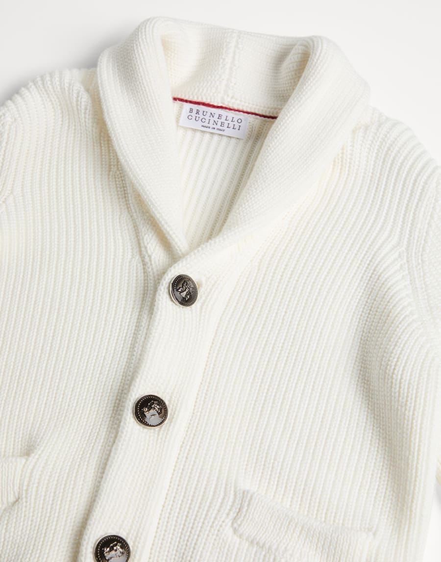 Cotton half English rib cardigan Panama Boys - Brunello Cucinelli