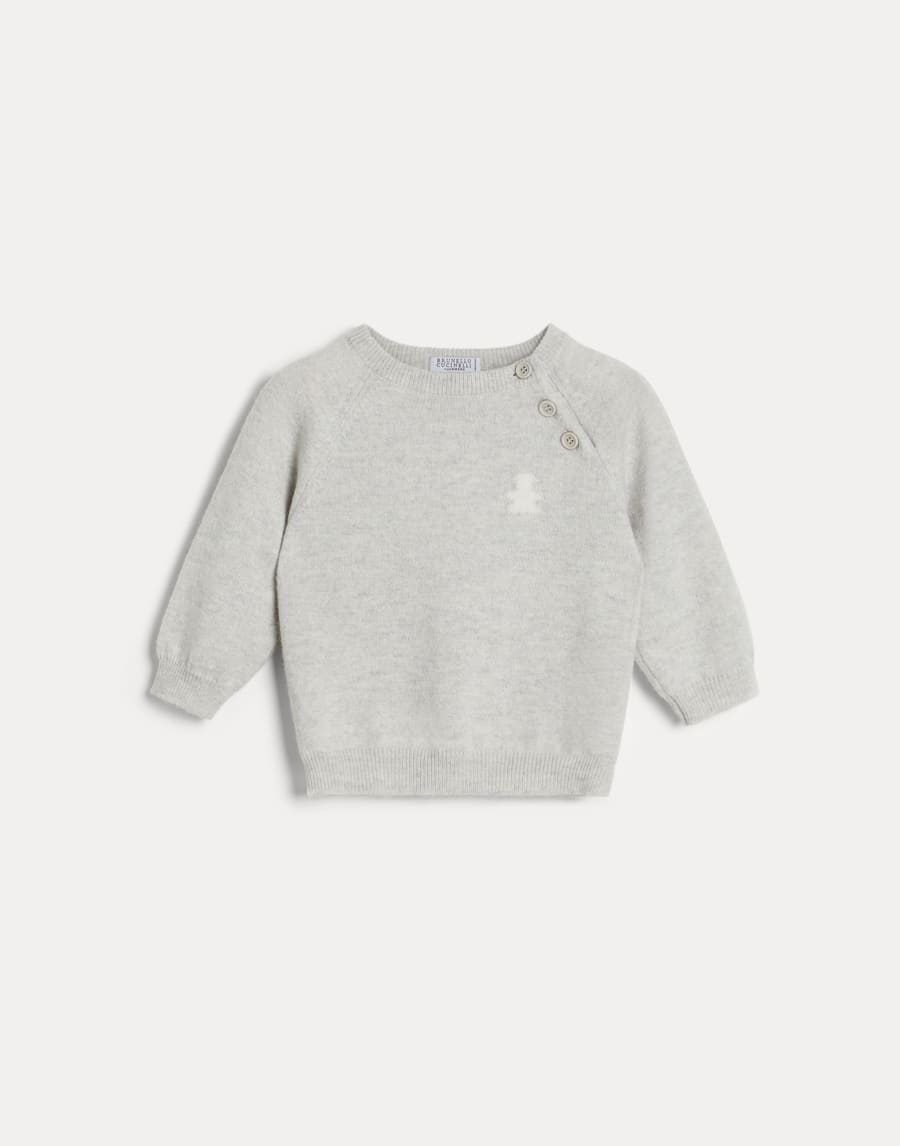 Bernie Baby cashmere sweater Light Grey Baby - Brunello Cucinelli