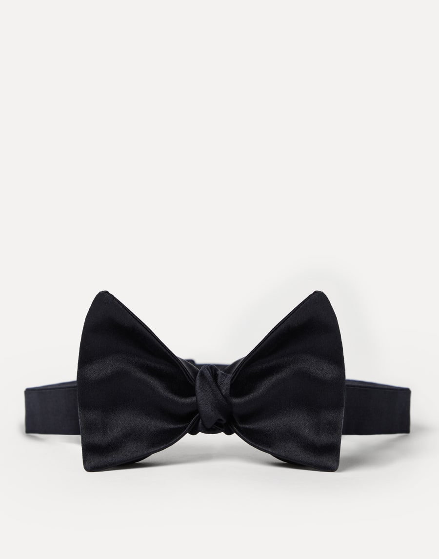 Cotton and silk satin bow tie Night Man - Brunello Cucinelli