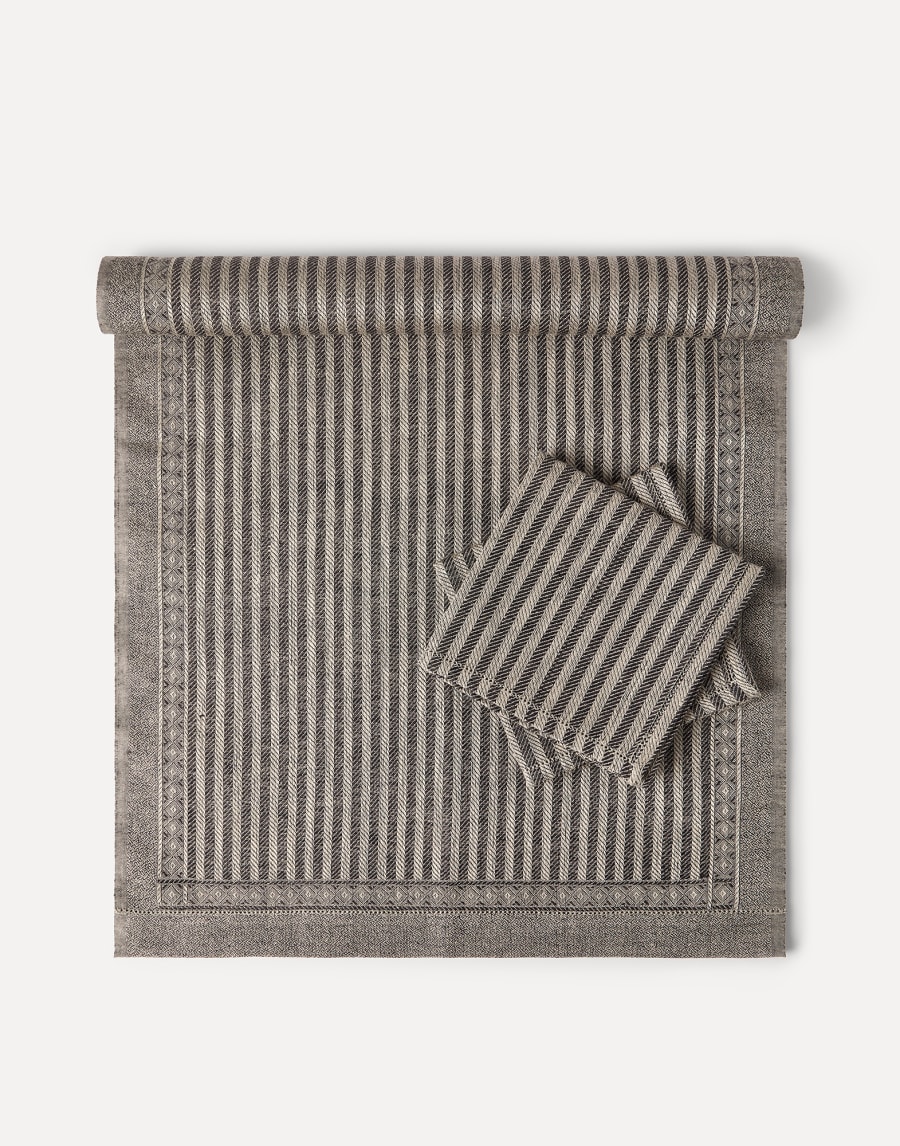 Runner and napkins set Dark Military Lifestyle - Brunello Cucinelli
