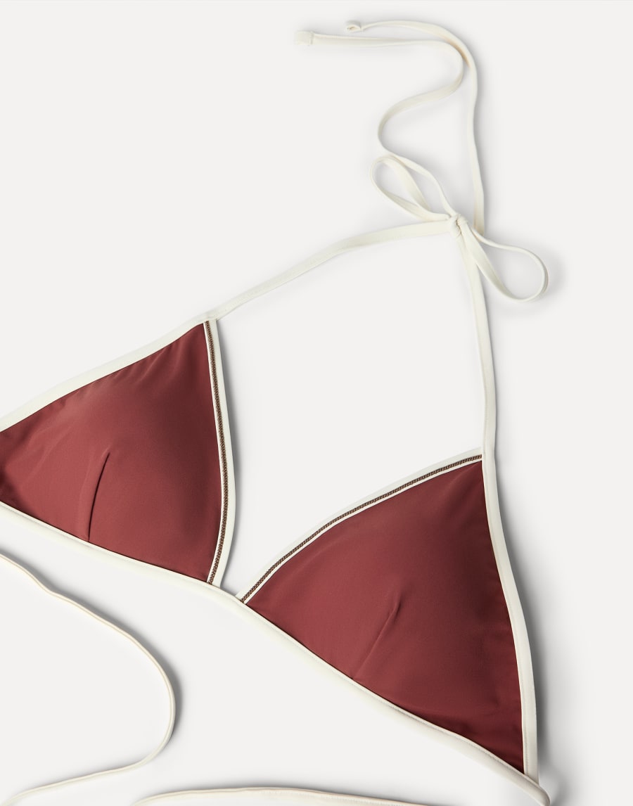 Slip bikini orné de Monile Bordeaux Femme - Brunello Cucinelli