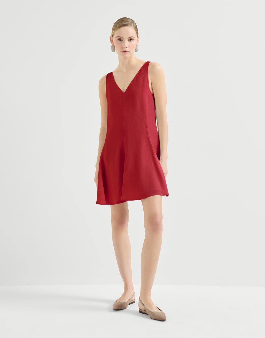 Fluid twill mini dress Red Woman - Brunello Cucinelli