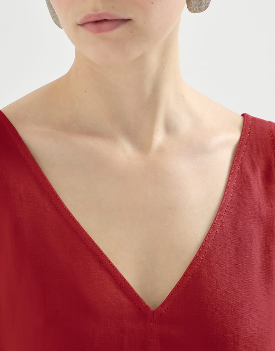 Fluid twill mini dress Red Woman - Brunello Cucinelli