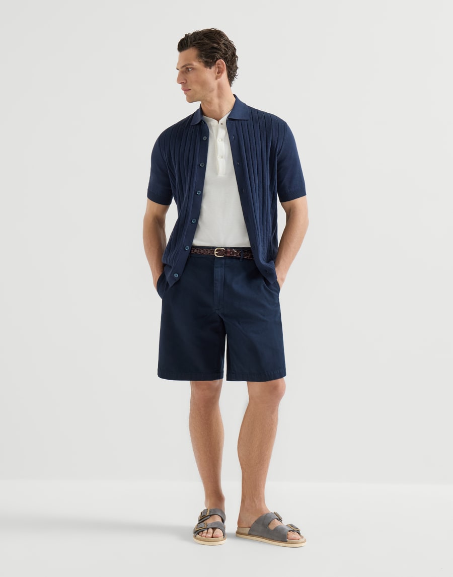 Suede slides with buckles Taupe Smoke Man - Brunello Cucinelli