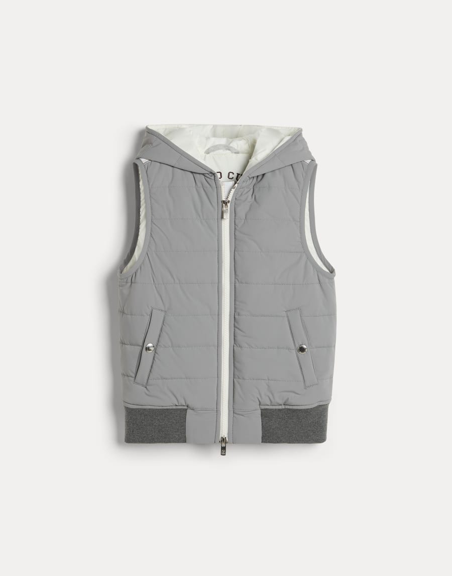 Gilet avec garnissage en Thermore® Gris Moyen Garçon - Brunello Cucinelli