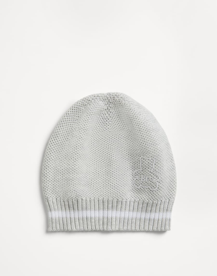 伯尼小熊幼童针织小圆帽 雾白 幼童 - Brunello Cucinelli
